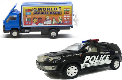 

MN OVERSEAS Police car with world bank car for kids(Multicolor)