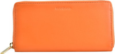 

MANDAVA Women Casual Orange Genuine Leather Wallet(12 Card Slots)