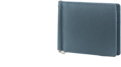 MANDAVA Men Blue Genuine Leather Money Clip(6 Card Slots), Dark blue