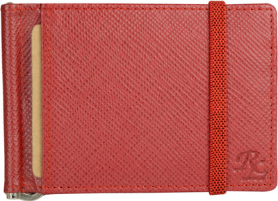 

RLE Men Red Genuine Leather Money Clip(5 Card Slots)