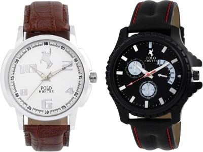 POLO HUNTER New Style Ph-3224 Pack Of Two Watch  - For Men   Watches  (Polo Hunter)