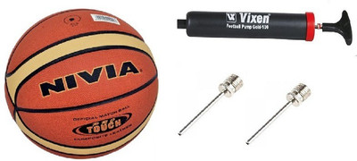 

Nivia Combo of 3, Pro Touch Basketball Size-, Vixen Pump, Needle Basketball - Size: (Pack of 1, Multicolor, Orange