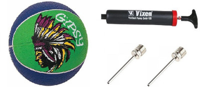 

Nivia Combo of 3 ,Europa Basketball Size-, Vixen Pump, and Needle Basketball - Size: (Pack of 1, Multicolor, Green & blue