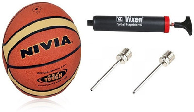 

Nivia Combo of 3, Pro Touch Basketball Size-, Vixen Pump, Needle Basketball - Size: (Pack of 1, Multicolor, Orange