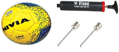 Nivia Combo of 3 , Revolvo Football Size-5, Vixen Pump, and Needle Football - Size: 5(Pack of 1, Multicolor) available at flipkart for Rs.775