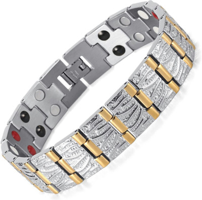 University Trendz Metal Sterling Silver, Gold-plated, Titanium Bracelet