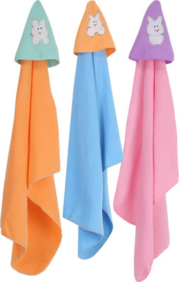 

First Trend Cartoon  Hooded Baby Blanket(Polyester, babypink, Peach, Blue, Blue;peach;babypink