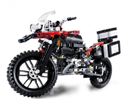

Emob 2 In 1 Motorcycle Biker R1200GS Adventure Motorrad Building Bricks Blocks Learning Toys-Red(Red, Black)
