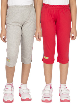 

Ocean Race Capri For Girls Self Design Cotton(Multicolor, Grey melange & red