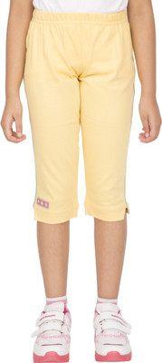 

Ocean Race Capri For Girls Self Design Cotton(Yellow