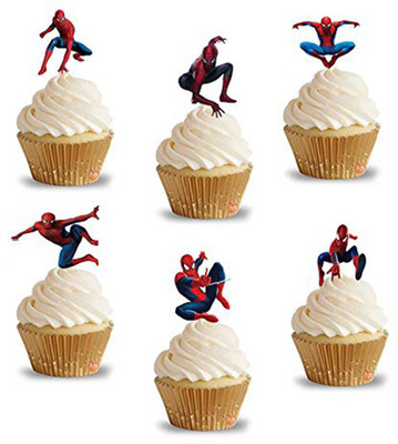 

PARTY PROPZ Multicolor CUPCAKE TOPPER SET OF 14 PCS/ SPIDERMAN BIRTHDAY DECORATION/SPIDERMAN PARTY SUPPLIES - 140 g