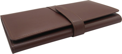 Essart Synthetic Fabric Check Book Holder(Set Of 1, Brown)