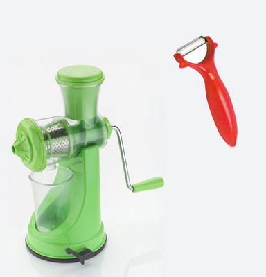 

handy fruite and vegetable juicer and red peeler Plastic Hand Juicer(Green, Red Pack of 2)