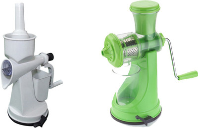 

handy Fruits and vegetable juicer pack of 2 Plastic Hand Juicer(Green, White Pack of 2)