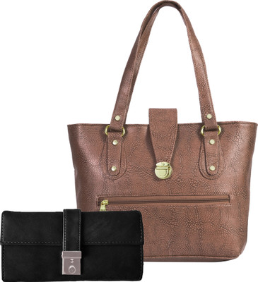 

Lady bar Shoulder Bag(Brown, Black), Black;brown