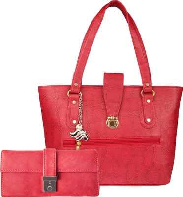 

Lady bar Shoulder Bag(Red, Pink), Pink;red