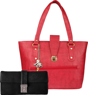 

Lady bar Shoulder Bag(Red, Black), Black;red