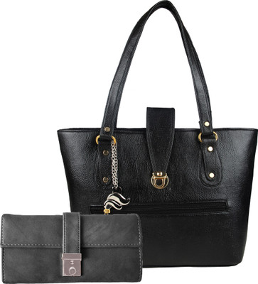 

Lady bar Shoulder Bag(Black, Grey)