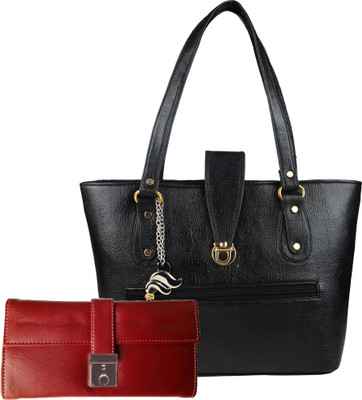

Lady bar Shoulder Bag(Black, Red)