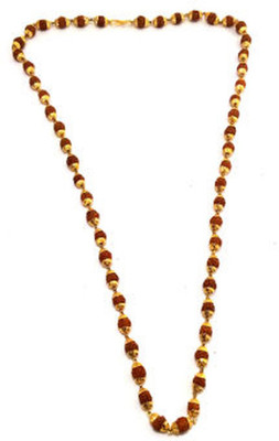 Eshopee 5 Mukhi Rudraksha Mala One Gram Gold-plated Plated Brass Chain