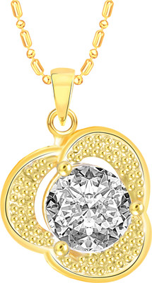 VK Jewels Solitaire Gold Plated for Women & Girls Cubic Zirconia Alloy Pendant