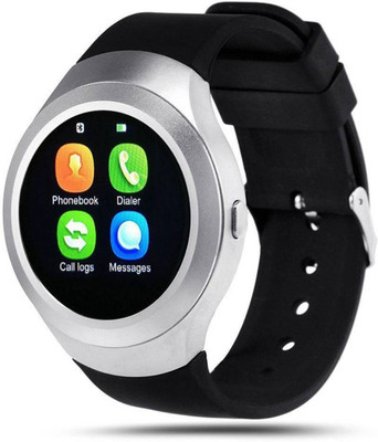 

ESTAR Bluetooth Smartwatch Compatible With Intex Aqua 3G 512 Silver Smartwatch(Black Strap Free Size)