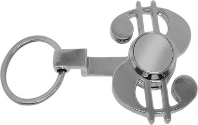 

Happy GiftMart 2 IN 1 Dollar Keychain Cum Fidget Spinner With Guaranteed 2 Minute Spin Time (SILVER)(Silver)