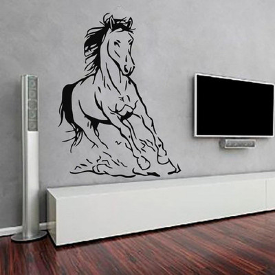 Asmi Collections 85 cm Beautiful Running Horse Removable Sticker(Pack of 1)