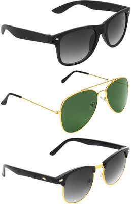 

Abner Wayfarer, Aviator, Clubmaster Sunglasses(Multicolor