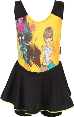 

Mitushi Products Swimwear Graphic Print Girls Swimsuit, Yellow