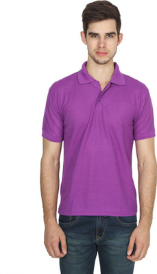 Xee Solid Men Polo Neck Purple T-Shirt Xee Solid Men Polo Neck Purple T-Shirt