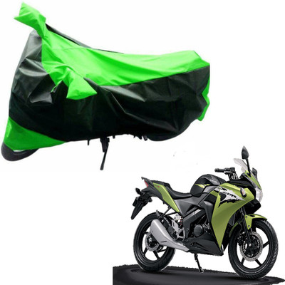 AKART Two Wheeler Cover for Honda(CBR 150R, Black, Green)