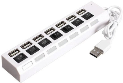 

ReTrack 7 Ports USB 2.0 High Speed ON OFF Sharing Switch USB Hub(White)