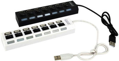 

ReTrack Combo Set oF 2PC 7 Ports USB 2.0 High Speed ON OFF Sharing Switch USB Hub(Black, White)