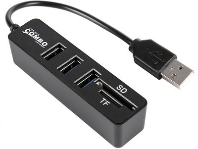 

ReTrack 3 PORT 2.0 USB HUB + MULTIPLE Combo Card Reader(Black)