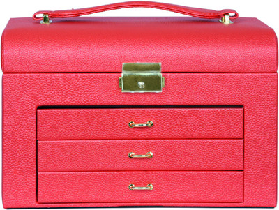 DECOHOME Makeup and Jewellery Vanity Box Use as Jewellery Box, Use as Make up Box, Mutlipurpose use Vanity Box(Pink)