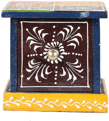 

APKAMART Handcrafted Mini Square Box Makeup and jewellery Vanity Box(Multicolor)