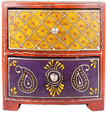

APKAMART Handcrafted 2 Drawer Storage Box Makeup and jewellery Vanity Box(Multicolor)