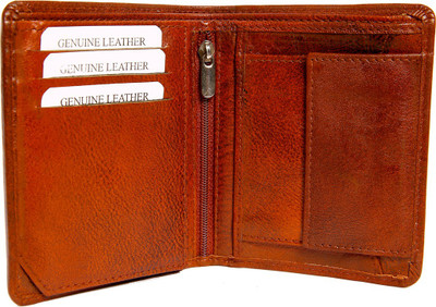 

Glawen Men Brown Genuine Leather Wallet(3 Card Slots)
