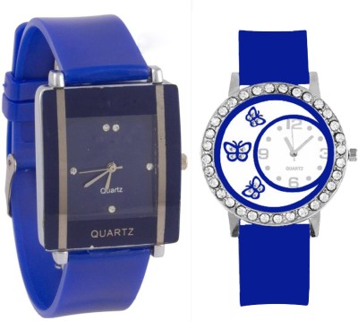 KNACK Blue square shape simple and professional blue butterfly crystals studded beautiful and fancy women Watch  - For Girls   Watches  (KNACK)