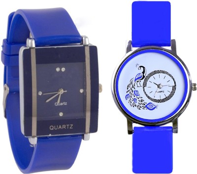 KNACK Blue square shape simple and professional blue glory designer and beatiful peacock fancy women Watch  - For Girls   Watches  (KNACK)