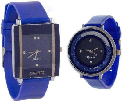 KNACK Blue square shape simple and professional and movable crystals in dial fancy and attractive blue women Watch  - For Girls   Watches  (KNACK)
