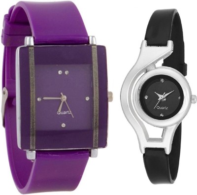 KNACK Purple square shape simple and professional and glory round different shape black women Analog Watch  - For Girls   Watches  (KNACK)