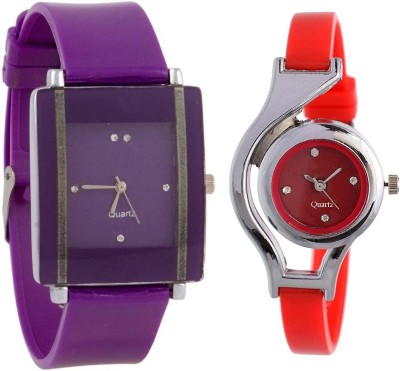 KNACK Purple square shape simple and professional and glory round different shape red women Analog Watch  - For Girls   Watches  (KNACK)