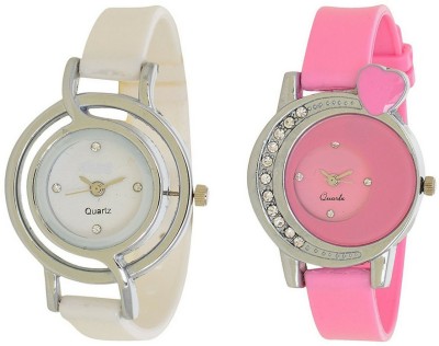 vk sales White And Pink Color Watch  - For Women   Watches  (vk sales)