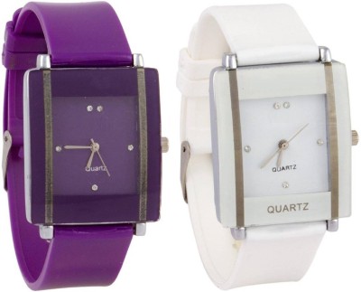KNACK Glory Purple and White square shape simple and professional women Watch  - For Girls   Watches  (KNACK)