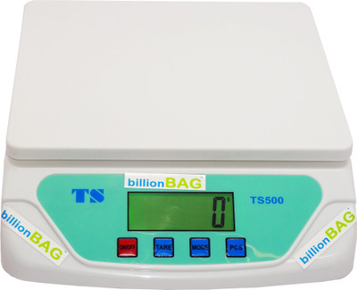 

Billionbag Auto Backlight Electronic TS-500 Platinum Digital Compact Scale, 30 Kg Capacity Best Qualtiy Kitchen Use Weighing Scale(White)