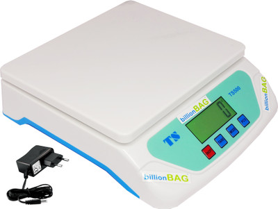 

Billionbag Auto Backlight Electronic TS-500 Platinum Digital Compact Scale with Adaptor, 25 Kg Capacity Best Qualtiy Kitchen Use Weighing Scale(White)