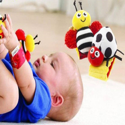 

Kuhu Creations Multicolour Baby Wrist 2pcs Rattle(Multicolor)