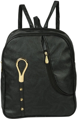 MultiZone Casual Chic College Office Fashion Bag 10.5 L Backpack(Black)